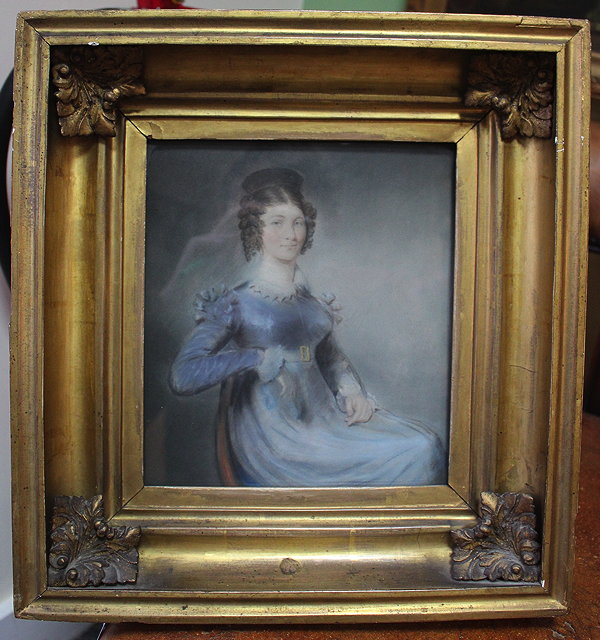 Appraisal: AN EARLY VICTORIAN SCHOOL PASTEL PORTRAIT of a lady seated