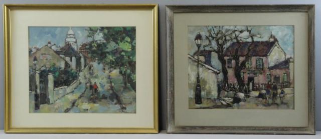 Appraisal: VAN ACKER Lot of Gouache on PaperLandscapes Both signed lower