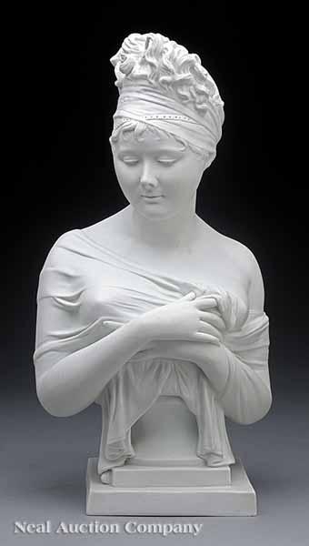 Appraisal: A French Bisque Bust of a Lady after Jean-Antoine Houdon