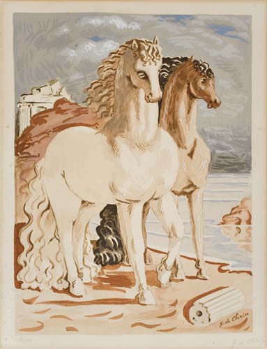 Appraisal: GIORGIO DE CHIRICO after Cavalli antichi Color pochoir circa x