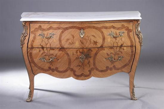 Appraisal: LOUIS XV STYLE KINGWOOD BOMBE COMMODE th century Serpentine molded-edge