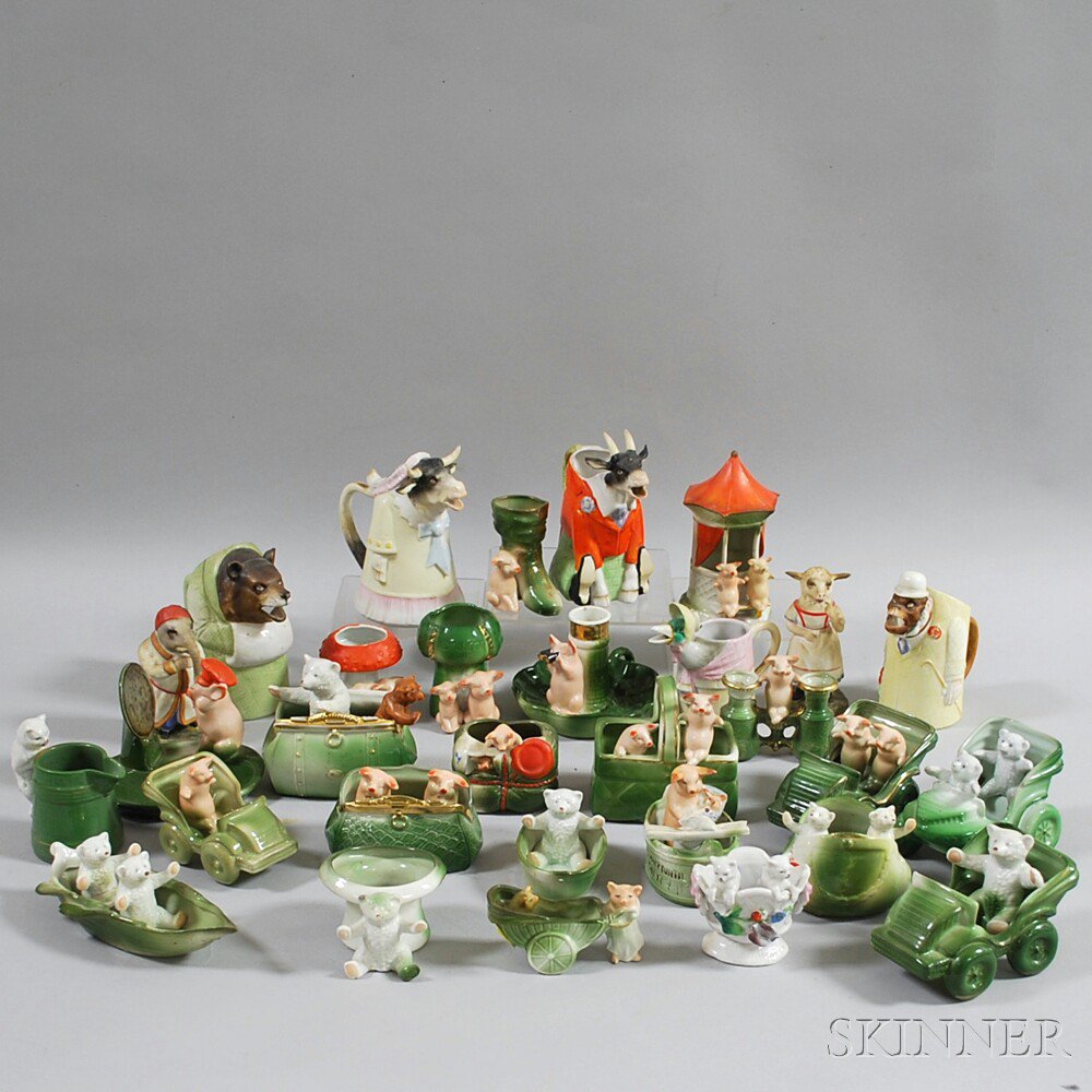 Appraisal: Thirty Ceramic Animal Figures including four creamers a gorilla a