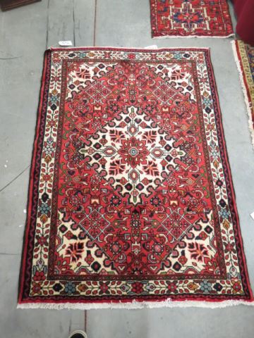 Appraisal: Mahal Persian Handmade Rug flowering vine earthtones thick pile '