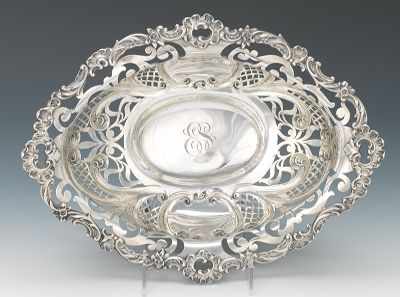 Appraisal: A Heavy Sterling Silver Pierced Basket by Gorham Ornate rococo