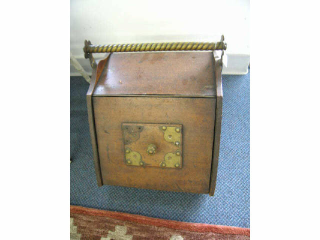 Appraisal: th Century Coal Hod brass trim