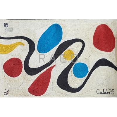 Appraisal: AFTER ALEXANDER CALDER BON ART Maguey fiber tapestry Turquoise Guatemala