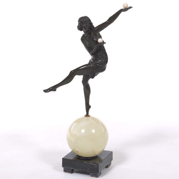 Appraisal: MARCEL ANDRE BOURAINE FRENCH - x x The Juggler Bronze