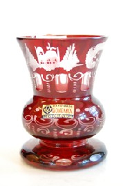 Appraisal: RUBY FLASHED BOHEMIAN VASE