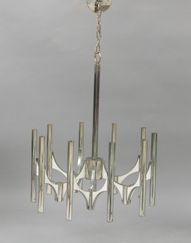 Appraisal: A Vintage Lightolier Chandelier A vintage Lightolier chrome chandelier approx