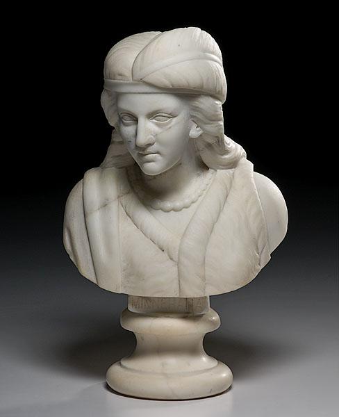 Appraisal: BUST OF MINNEHAHA BY EDMONIA LEWIS AFRICAN AMERICAN SCULPTOR marble