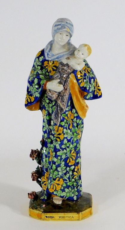 Appraisal: Angelo Minghetti Tin Glaze Majolica Madonna Figure Angelo Minghetti Italy