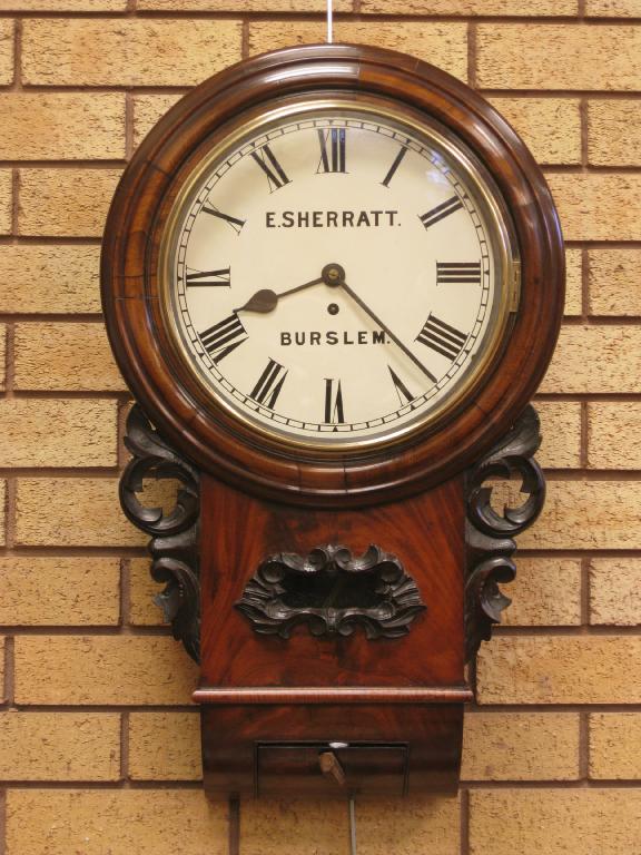 Appraisal: A Victorian mahogany drop dial Wall Clock the circular dial