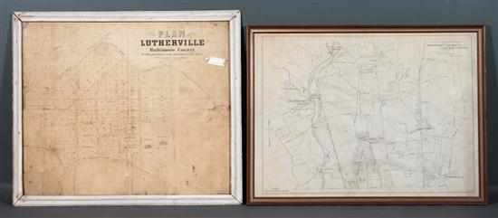 Appraisal: Maps Two items William Sides ''Plan of Lutherville Baltimore Co