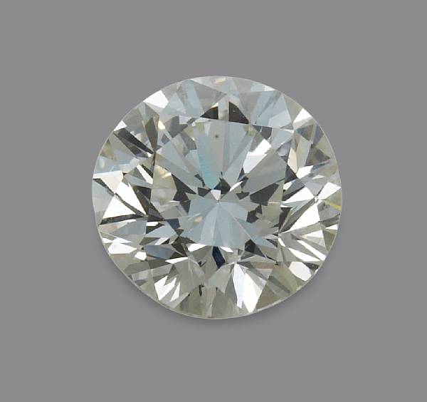 Appraisal: An unmounted diamond the round brilliant-cut diamond weighing carat