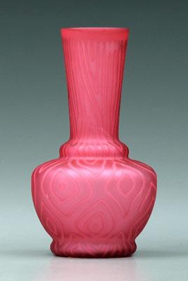 Appraisal: Mother-of-pearl vase cranberry moir pattern - in Mortans Antiques