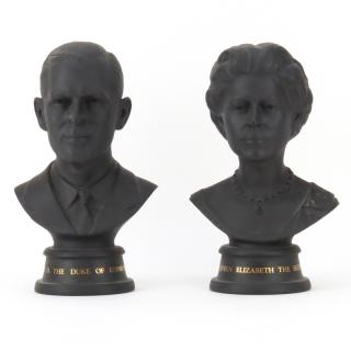 Appraisal: Pair of Royal Doulton Black Basalt Porcelain Commemoration Busts Pair