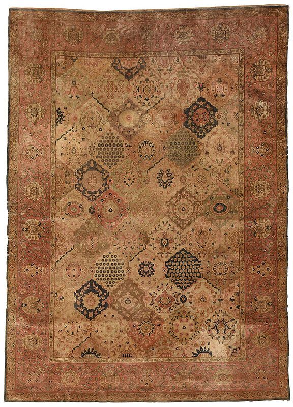 Appraisal: Fine Kum Kapi Silk Rug circa field with all over