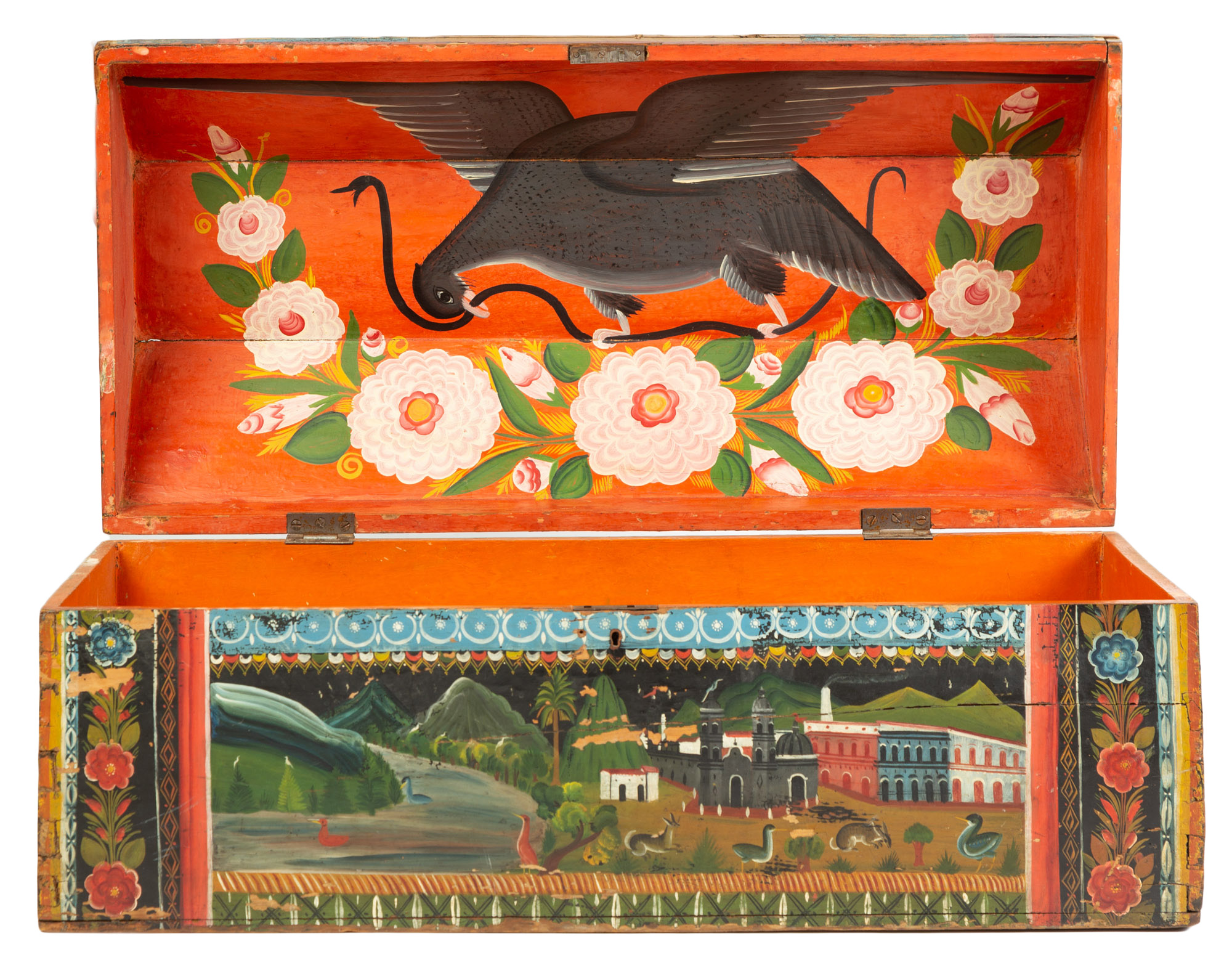 Appraisal: TH CENTURY SCANDINAVIAN FOLK ART PAINTED CHEST th Century Scandinavian