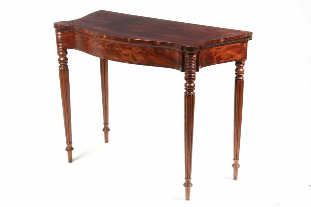 Appraisal: CARD TABLE - Sheraton period mahogany card table Fine shaped