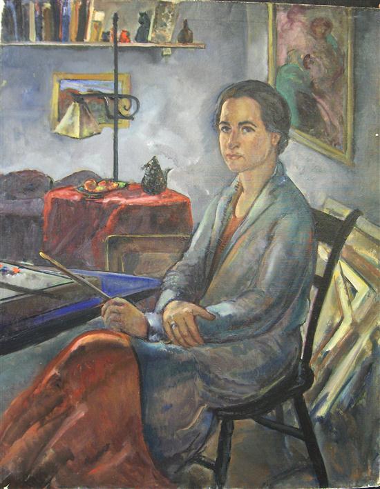 Appraisal: Marion Huse American - Marion Huse Seated in Studio oil