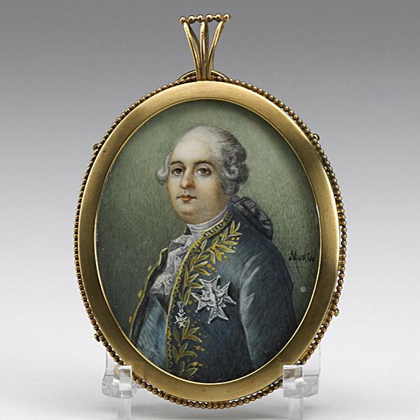 Appraisal: PORTRAIT MINIATURE ON IVORYGentleman in military uniform th c Gilt