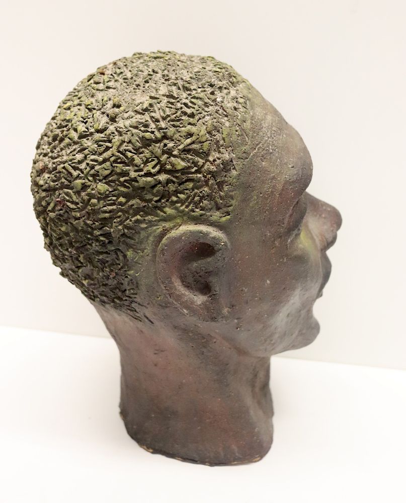 Appraisal: UNSIGNED Finely Executed Stained Terracotta Bust Of An African American