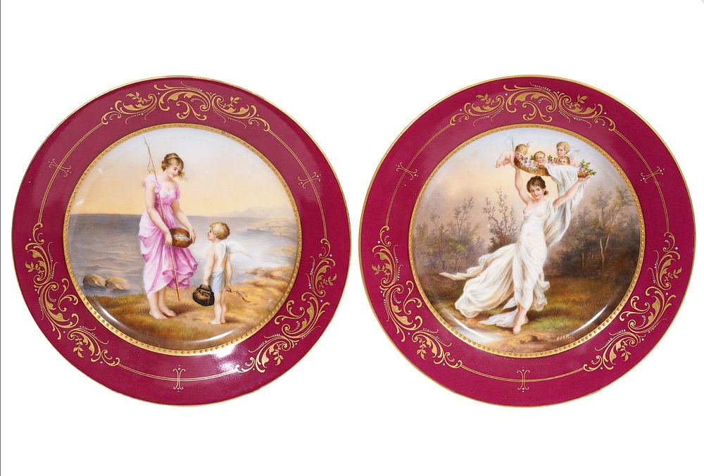 Appraisal: Pair of Royal Vienna Mythological Cabinet Plates Pair of Royal