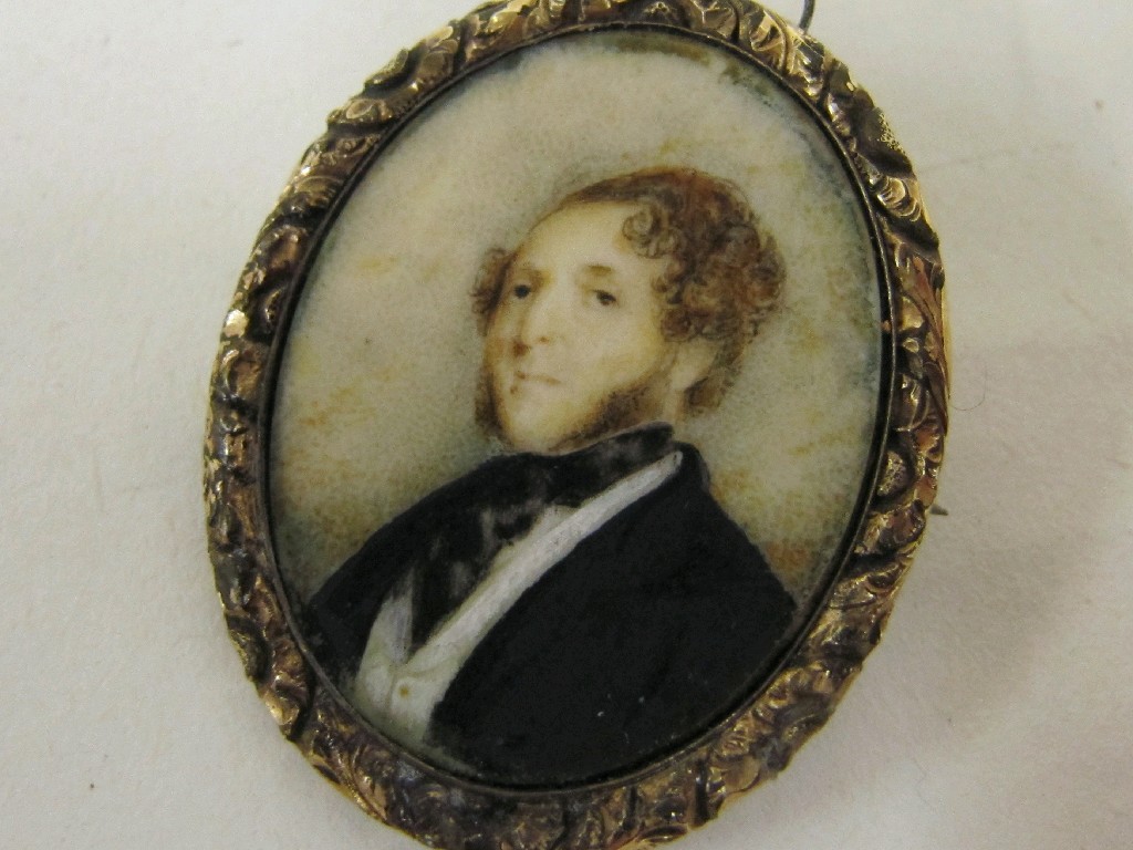 Appraisal: Victorian portrait brooch in yellow metal mount