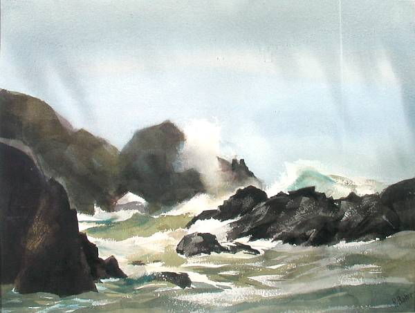 Appraisal: Ralph Baker American - A Stormy Coast signed 'R Baker'