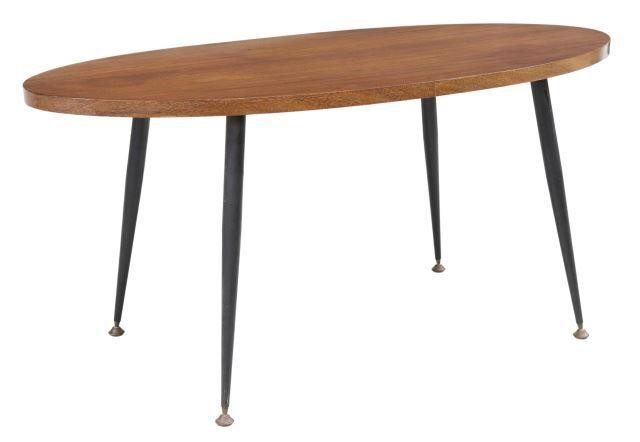 Appraisal: Italian mid-century modern coffee table c s having oval teak