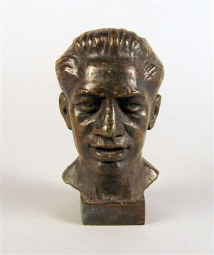 Appraisal: Bronze bust of a man Possibly depicting Jim Thorpe inscribed