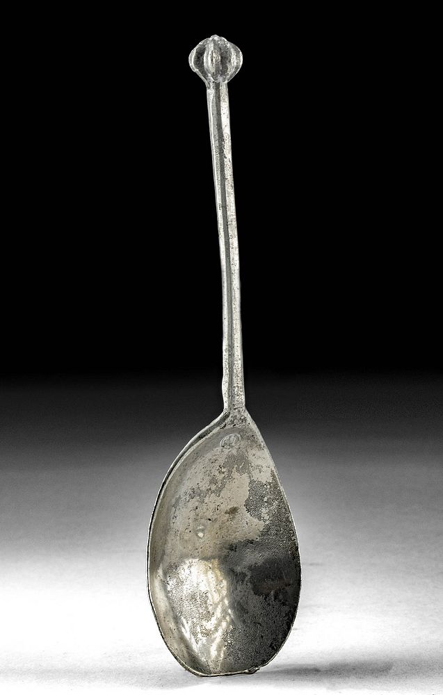 Appraisal: th C English Pewter Spoon - Wrythen Knop Originally Listed