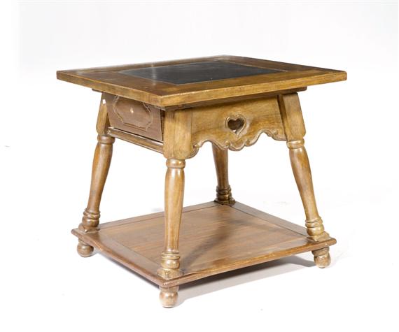 Appraisal: A CHILD'S SLATE-TOP TABLE in Baroque style Alpine th c