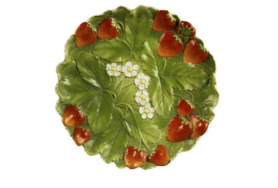 Appraisal: Two large Majolica Platters One with Strawberries dia One with