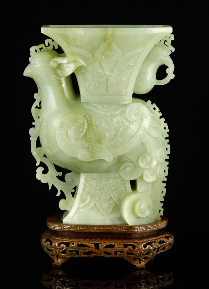 Appraisal: - Chinese Jade Vase Vase China jade h