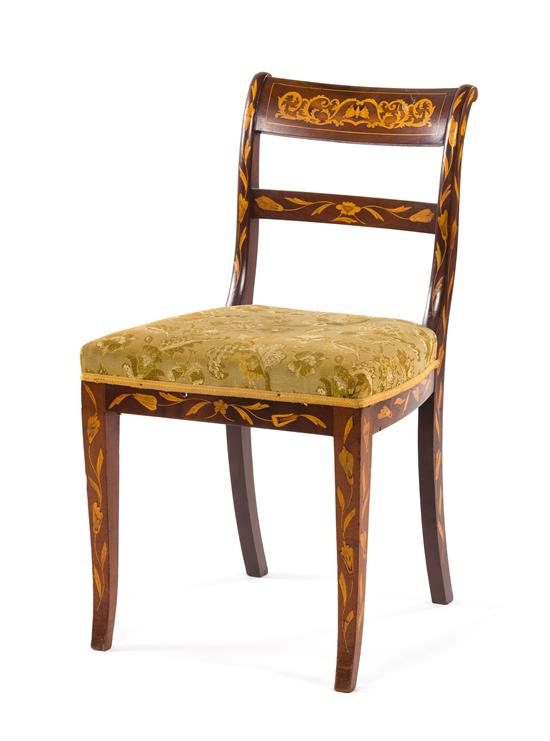 Appraisal: Sale Lot A Dutch Marquetry Side Chair th century having