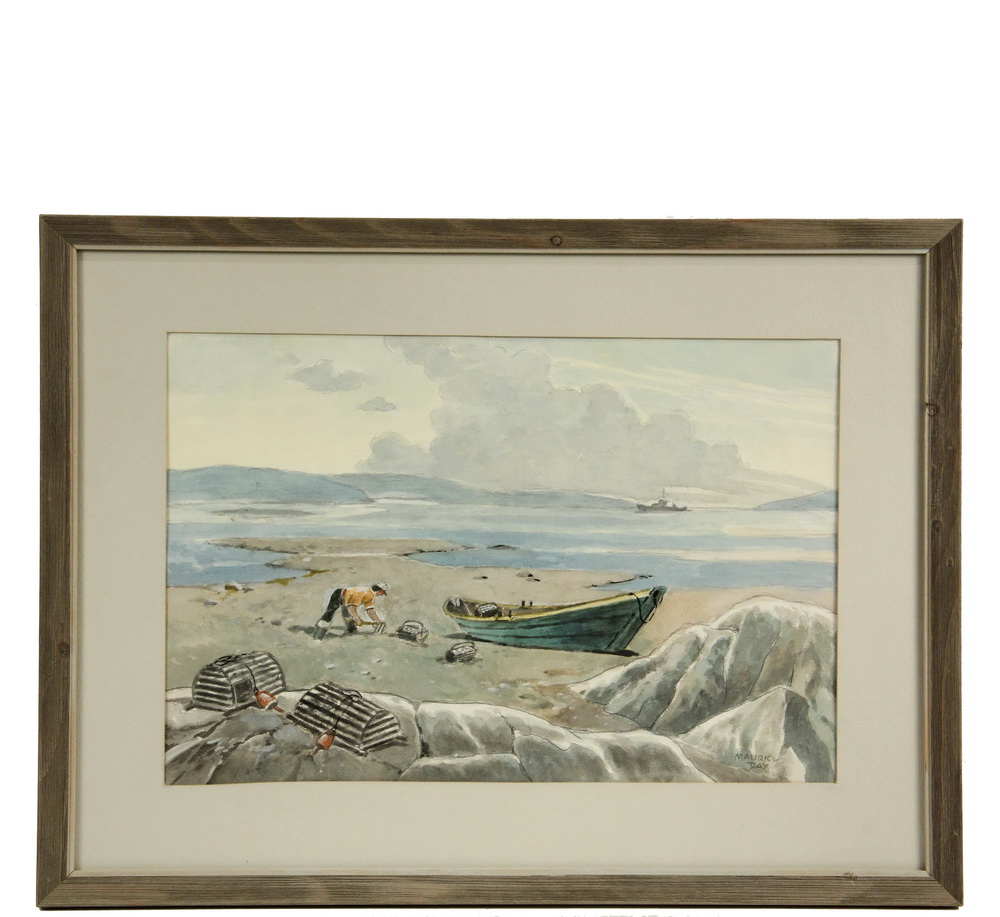 Appraisal: MAURICE 'JAKE' DAY ME - - The Clamdigger watercolor on