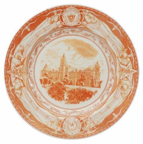 Appraisal: Wedgwood commemorative University of Texas plate burnt orange on a