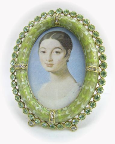 Appraisal: Jay Strongwater Frame small oval with light green enamel and