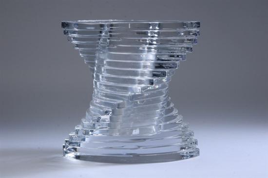 Appraisal: BACCARAT CRYSTAL VASE Baccarat mark under foot Stepped spiral design