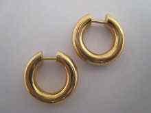 Appraisal: A pair of yellow metal tests ct gold hoop earrings