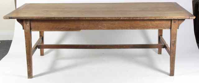 Appraisal: A Victorian pine and fruitwood kitchen table on square tapering