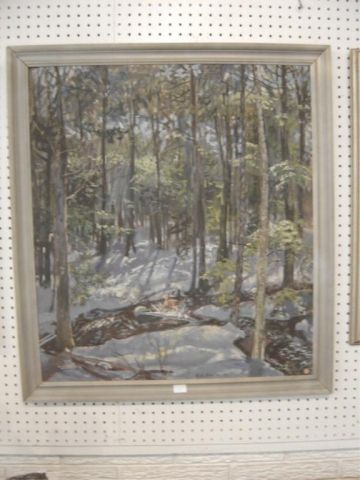 Appraisal: OIL PAINTING - SNOW SCENE - SQUIER