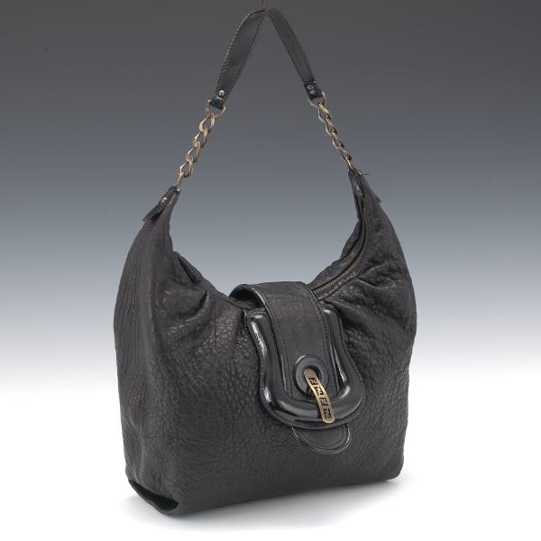 Appraisal: FENDI LEATHER HOBO HANDBAG x x Soft leather decorative belt