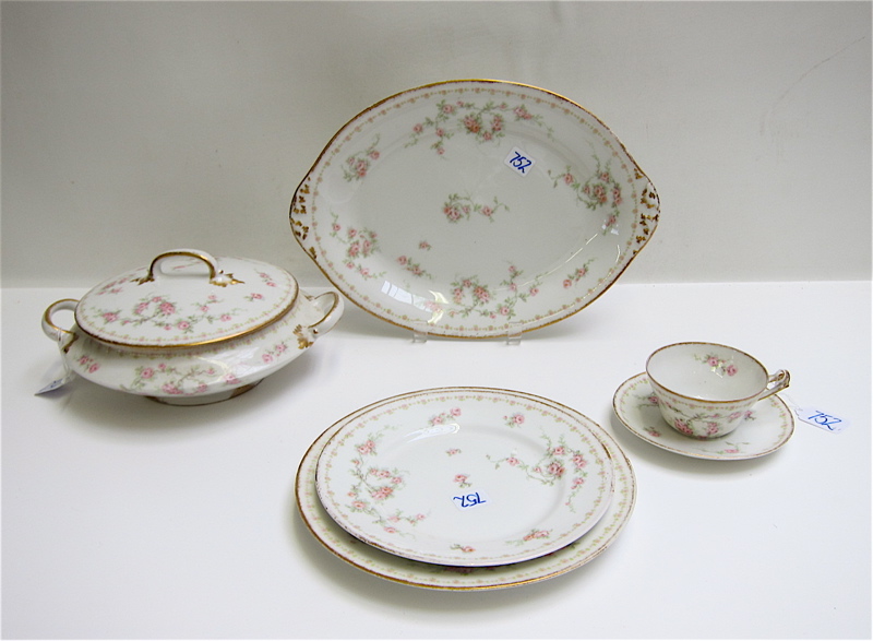 Appraisal: OLD ABBEY LIMOGES FINE CHINA SET sixty-one pieces comprised of