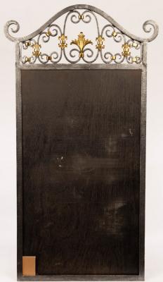 Appraisal: A wrought iron mirror frame mirror missing cm high