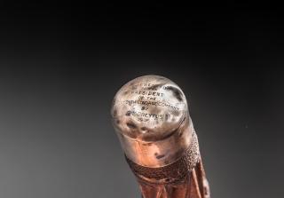 Appraisal: Snake Cane Massachusetts c A silver cap on the top