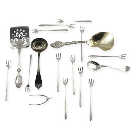 Appraisal: Seventeen Pieces Assorted Tiffany Sterling Flatware Estimate -