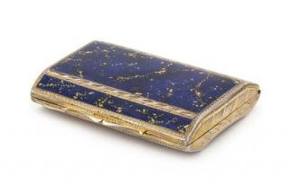 Appraisal: A Continental Enameled Silver Snuff Box the lid worked with