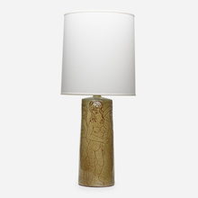 Appraisal: Charles Sucsan TABLE LAMP Canada c glazed ceramic brass wood